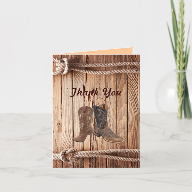 Cowboy Boots Western Land Wedding danke (Vorderseite)