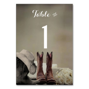 Cowboy Boots Western Rustikale Hochzeitsszenarien  Tischnummer