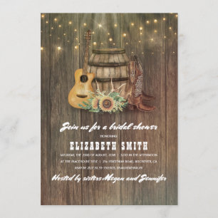 Cowboy Boots Wine Barrel Country Brautparty Einladung