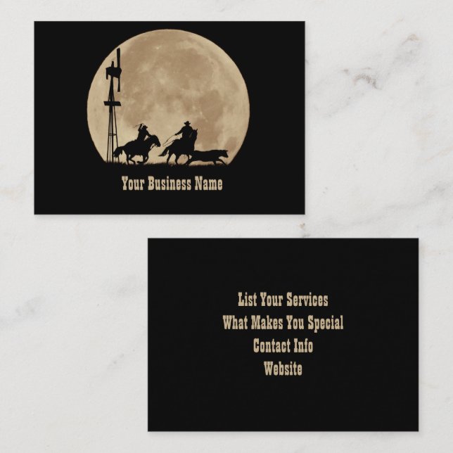 Cowboy Business Cards Visitenkarte (Vorne/Hinten)