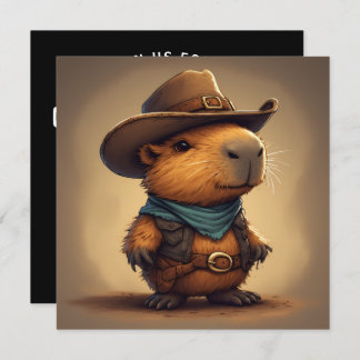 cowboy capybara invitation einladung