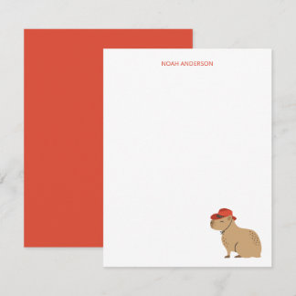 Cowboy Capybara Tierkinder Schreibpapier Mitteilungskarte