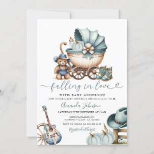 Cowboy Carriage Pumpkin Fall in Liebe Baby Dusche Einladung