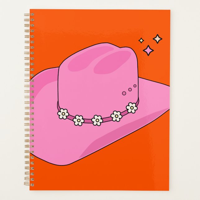 Cowboy Casquette Orange Et Rose (Devant)