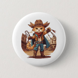 Cowboy Cat Button