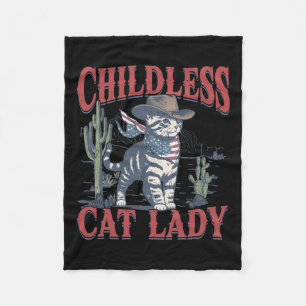 Cowboy Cat Childless Cat Lady für Kamala Wahl Fleecedecke