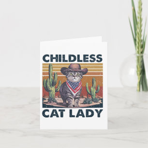 Cowboy Cat Childless Cat Lady für Kamala Wahl Karte