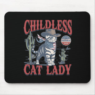 Cowboy Cat Childless Cat Lady für Kamala Wahl Mousepad
