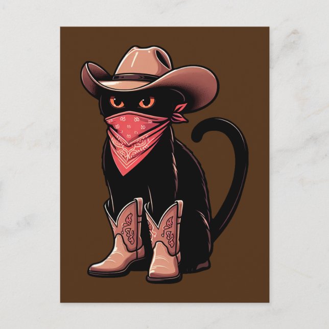 Cowboy Cat Postkarte (Vorderseite)