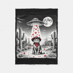 Cowboy Cat Ufo Meme Funny Cat Ufos Valentinstag Fleecedecke