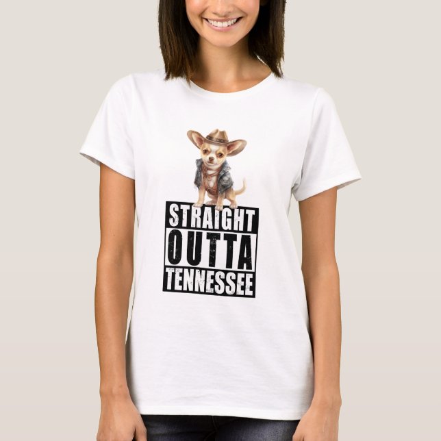 Cowboy Chihuahua Straight Outdoor Tennessee T-Shirt (Vorderseite)