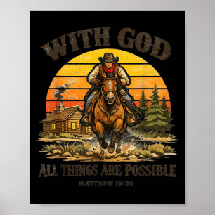 Cowboy-Christen-Bibelvers Western Country Jesus Poster
