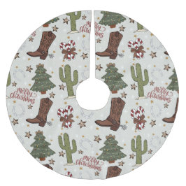 Cowboy Christmas Polyester Weihnachtsbaumdecke