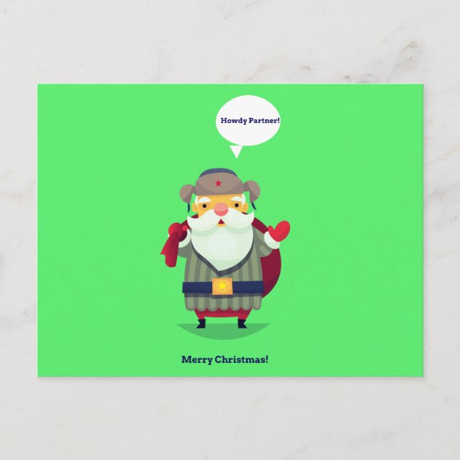 Cowboy Christmas postcard Postkarte (Vorderseite)