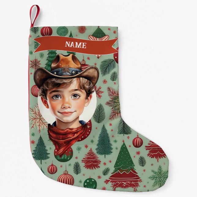 Cowboy Christmas Stocking Kleiner Weihnachtsstrumpf (Vorderseite)