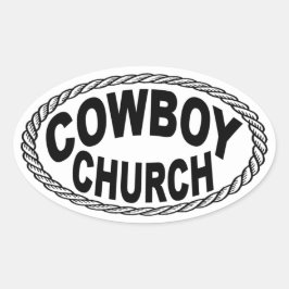 Cowboy Church Euro Style Ovaler Aufkleber