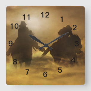 Cowboy Clock Quadratische Wanduhr