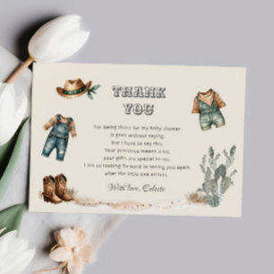 Cowboy Clothes Wild West Baby Dusche Dankeskarte