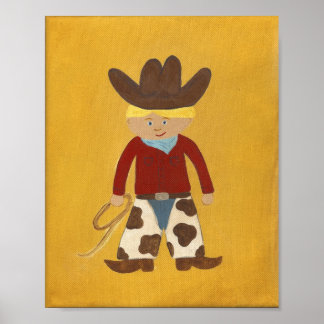 Cowboy Clyde Kinderzimmer Art - DRUCKEN Poster