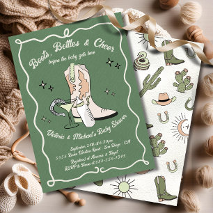 Cowboy Cocktails Flaschen Babydusche Einladung