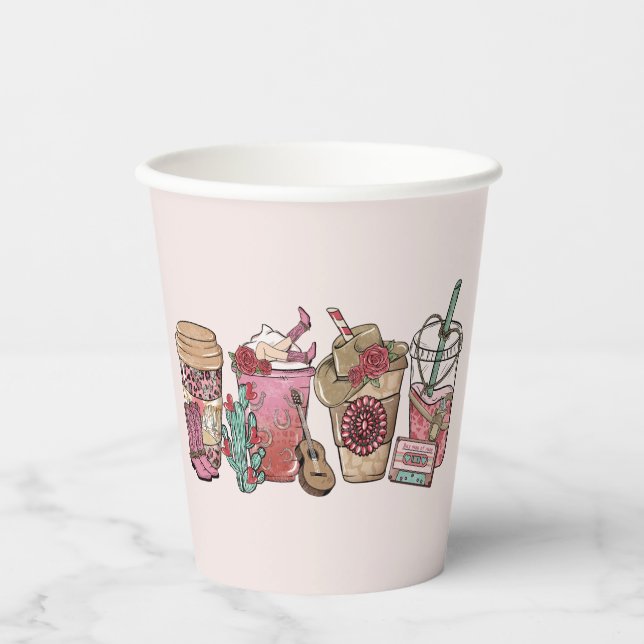 Cowboy Coffee Time Pappbecher (Vorderseite)