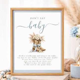 Cowboy Coquette Bow Babyparty - Sag nicht Baby Poster
