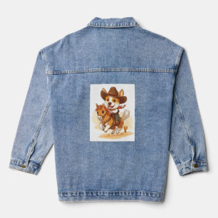 Cowboy Corgi - Western Rodeo Dog Jeansjacke