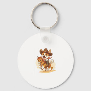Cowboy Corgi � Western Rodeo Dog Schlüsselanhänger