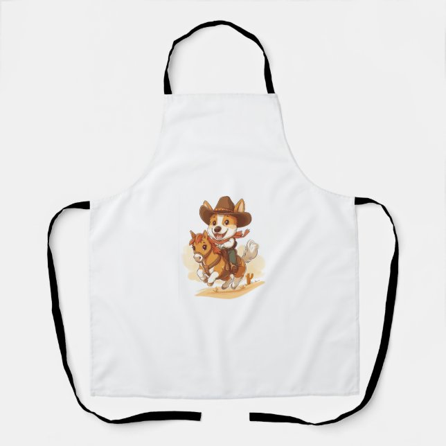 Cowboy Corgi � Western Rodeo Hund Schürze (Vorderseite)