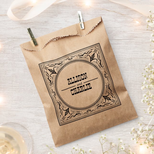 Cowboy Country-Hochzeit des Vintagen Westerns Geschenktütchen (Ausgeschnitten)