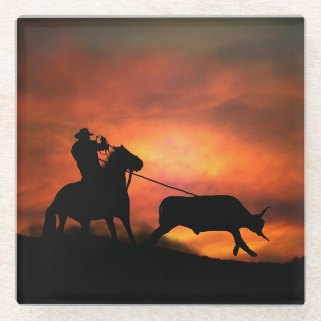 Cowboy Country Western Drink Glasuntersetzer (Vorderseite)