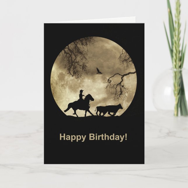 Cowboy Country Western Happy Birthday Karte (Vorderseite)