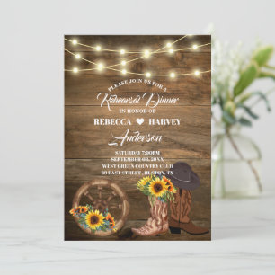 Cowboy Country Western Hochzeit Probe Dinner Einladung