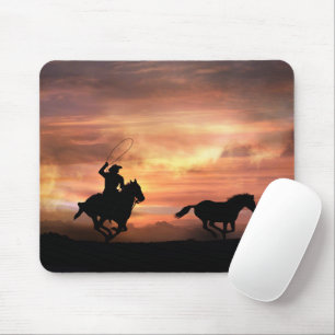 Cowboy Country Western Rodeo Roping Mousepad