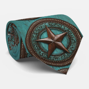 Cowboy Country Western Türkis Texas Star Krawatte