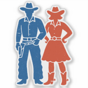 Cowboy & Cowgirl Americana Aufkleber