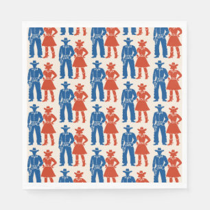 Cowboy & Cowgirl Americana Serviette