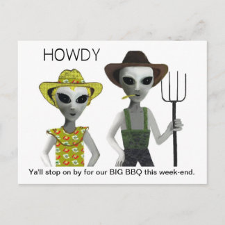 Cowboy, Cowgirl-Außerirdische - GRÜSS DICH! Postkarte