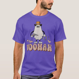 Cowboy Cowgirl BooHaw Retro Western Ghost Hallowee T-Shirt