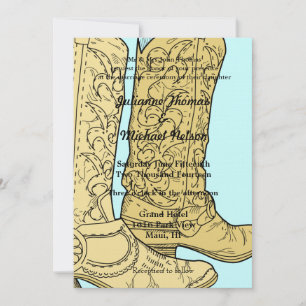 Cowboy Cowgirl Boots Western Wedding Einladung