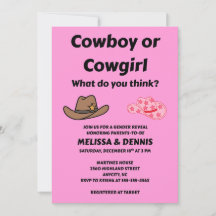 Cowboy Cowgirl Geschlecht Enthüllungsfeier