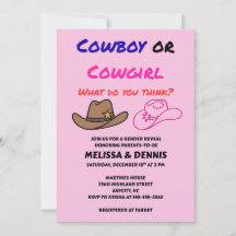 Cowboy Cowgirl Geschlechterenthüllungsfeier