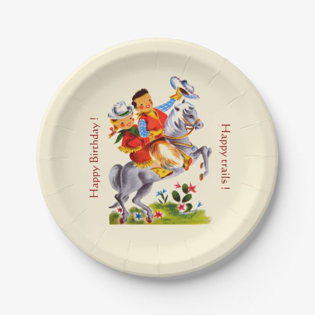 Cowboy-Cowgirl-Party Pappteller (Vorderseite)