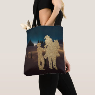Cowboy Cowgirl Pferd Romantische Mondlicht Tote Ta Tasche