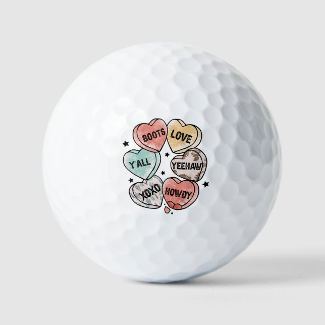 Cowboy Cowgirl Thema Herz Golfball (Vorderseite)