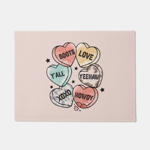 Cowboy Cowgirl Theme Hearts Fußmatte