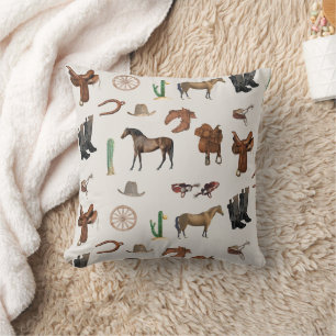 Cowboy Cowgirl Western Rodeo Country Pattern Kissen