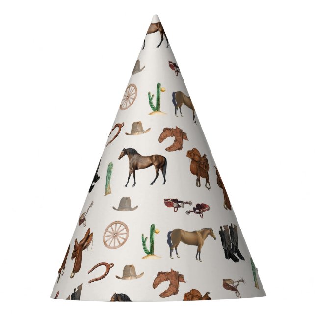 Cowboy Cowgirl Western Rodeo Country Pattern Partyhütchen (Vorderseite)