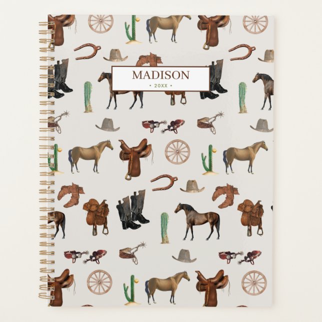 Cowboy Cowgirl Western Rodeo Country Pattern Planer (Vorderseite)