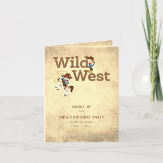 Cowboy Cowgirl Wild West Child's Geburtstagsparty  Einladung